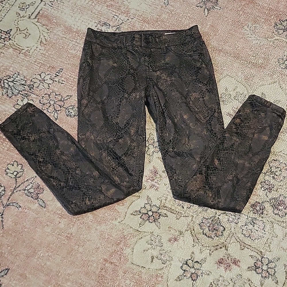 Level 99 Janice Ultra Skinny Stretchy Snakeskin Pants Size 26